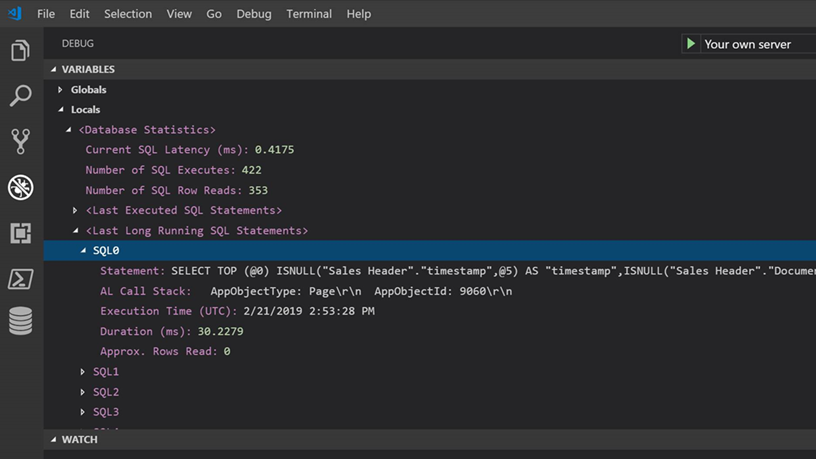 ElmoSolutions's tweet photo. RT MSDYN365BC "As of the April '19 release, the C/AL and AL debuggers also offer you the capability to examine the impact that your AL code has on the MSDyn365BC database #ItJustRunsFaster. Read more: https://t.co/Kyc2LVfuTO https://t.co/YTASy2IxMz"