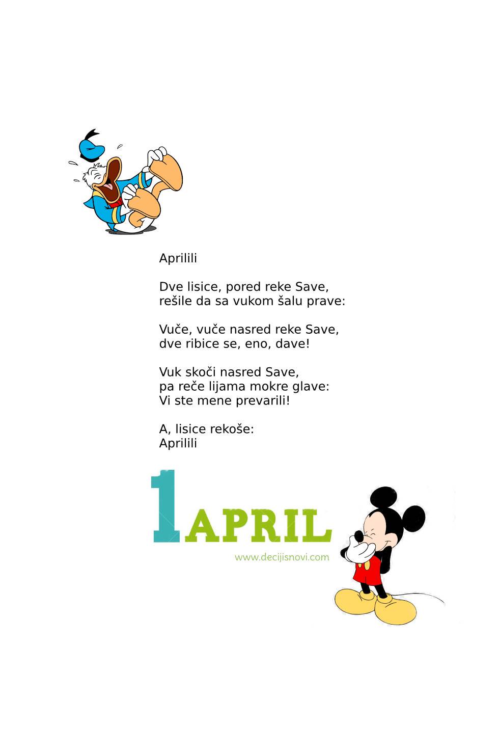 Dečiji snovi on Twitter: "Deco, danas je 1. april – Svetski dan šale ...