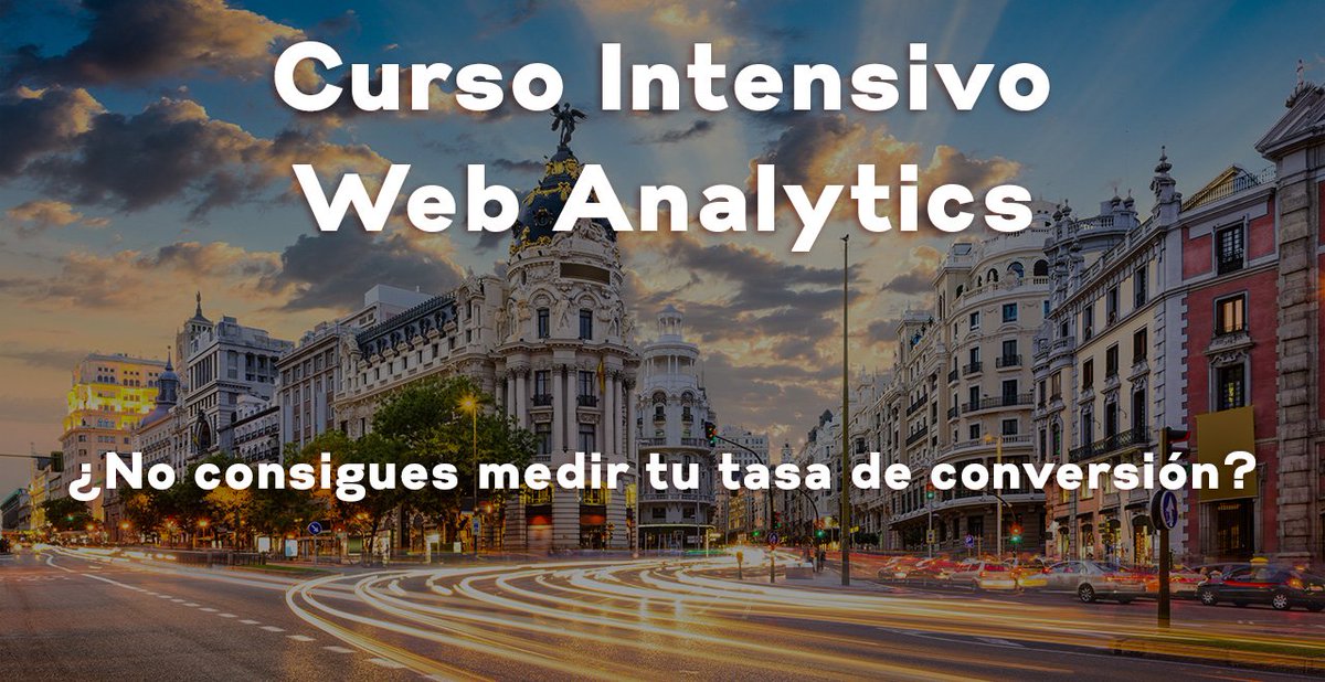 RamonOptimiza's tweet photo. ¡Atención! Os presento el #cursoIntensivo de #WebAnalytics que impartiremos en #Madrid el próximo 24 y 25 de Mayo. Aprenderéis a configurar #GoogleAnalytics, #EnhancedEcommerce, elaborar un #TrackingPlan, configurar #GoogleTagManager y un #dashboardFinal
https://t.co/zaFte6aHZz https://t.co/cdN9DWgxOe