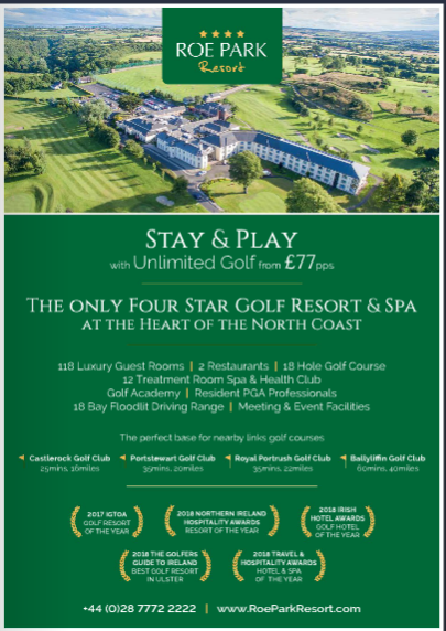 DGgolfguide's tweet photo. Superb #StayandPlay offer from the award winning 4* @RoeParkResort with #unlimitedgolf
For more on #RoePark - check them out in this year's DG Ireland #golfguide:
https://t.co/gONAhikDha
#Limavady #NorthernIreland https://t.co/fbtEHXTVAA