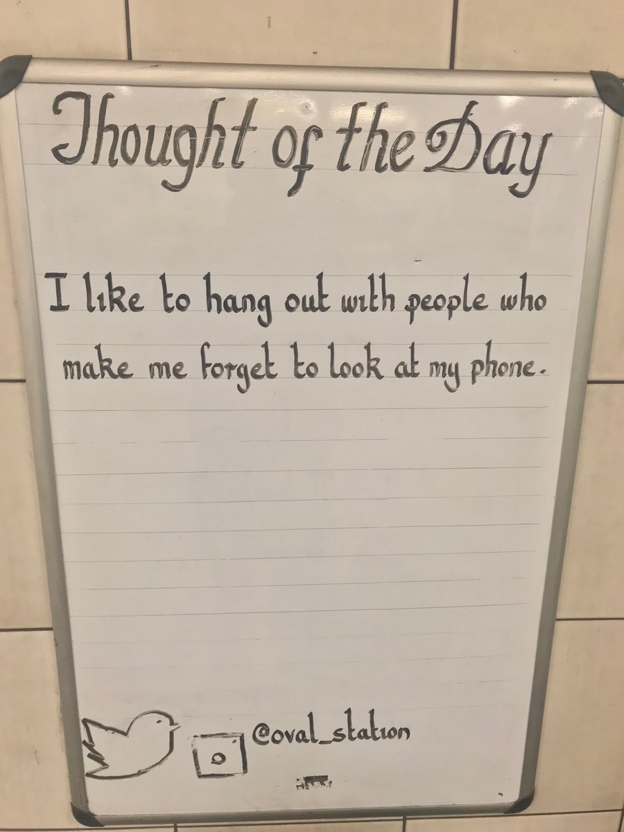 Oval_station's tweet image. Monday 1st April 2019 Thought Of The Day From Oval Station