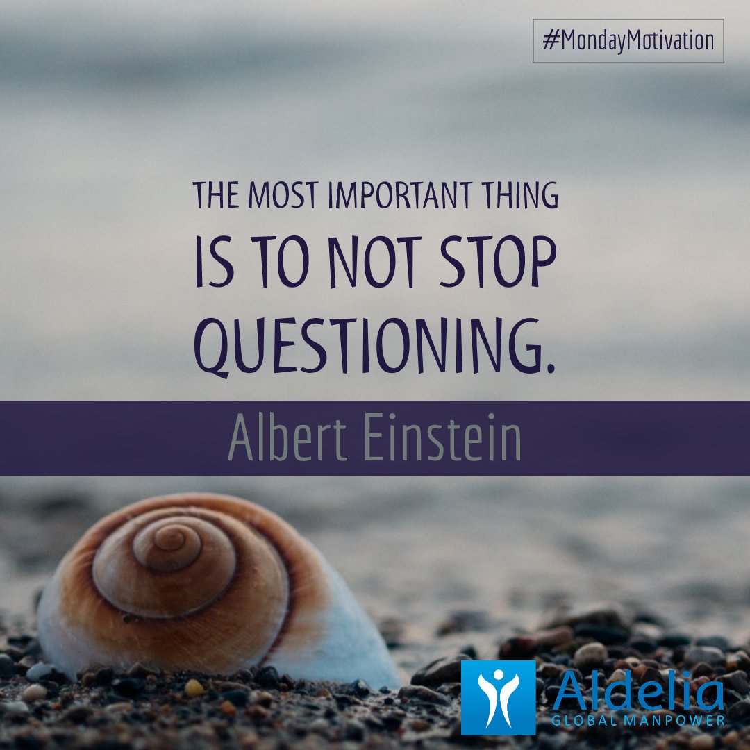 Aldelia_hq's tweet photo. The basic requirement for creativity is your ability to ask questions... Explore, Create!
#Aldelia #MondayMotivation #NewWEEK #Monday #NewMonth #GlobalManpower https://t.co/Rj1lTGvPTF
