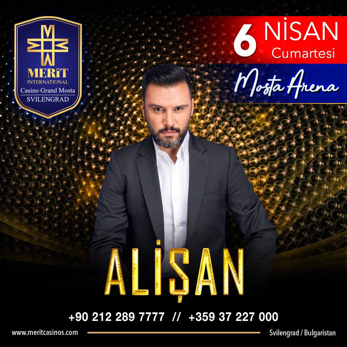 meritgrandmosta's tweet photo. 6 Nisan Cumartesi akşamı Bulgaristan/Svilengrad’da #Casino @meritgrandmosta #MostaArena sahnesinde @YeniAlisan konserimizde buluşmak üzere...🎶🎤🎈 @meritcasinos #meritcasinos #meritinternational #svilengrad #bulgaristan #alişan https://t.co/dbfMXmtVhT
