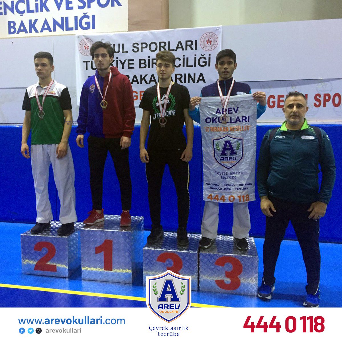 27- 29 Mart tarihlerinde Nevşehir'de yapılan okullar arası liseler A-B Türkiye Karate Şampiyonası'nda milli sporcumuz Aytaş Yıldız 70 kilo A Gurubu 3.sü olan sporcumuzu tebrik ederiz. 🥉🥋
#Bilim #Sanat #Spor #İzBırakanNesiller #ArevOkulları