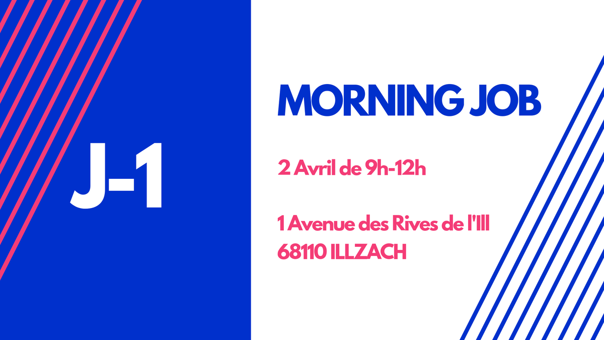Energy_Coaching's tweet image. RT @REAGIRIllzach: Le Morning Job est demain, ça y est ! N'hésitez pas à partager l'info, on espère vous y voir nombreux ! 💪

#morningjob #emploi #embauche #orientation #formation #job #recrutement #alsace #illzach #réagir
