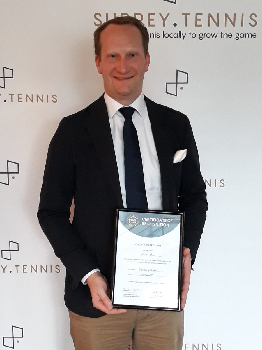 Huge congratulations to our <a href="/PSOBLTA/">PSOBLTA</a> Hon Secretary Jon Cooper collecting his award from <a href="/surrey_tennis/">Surrey.Tennis</a> for all his hard work at #epsomtennisclub #toptennisvolunteer #surreytennis #epsomtennis <a href="/the_LTA/">LTA</a> #psobltastalwart