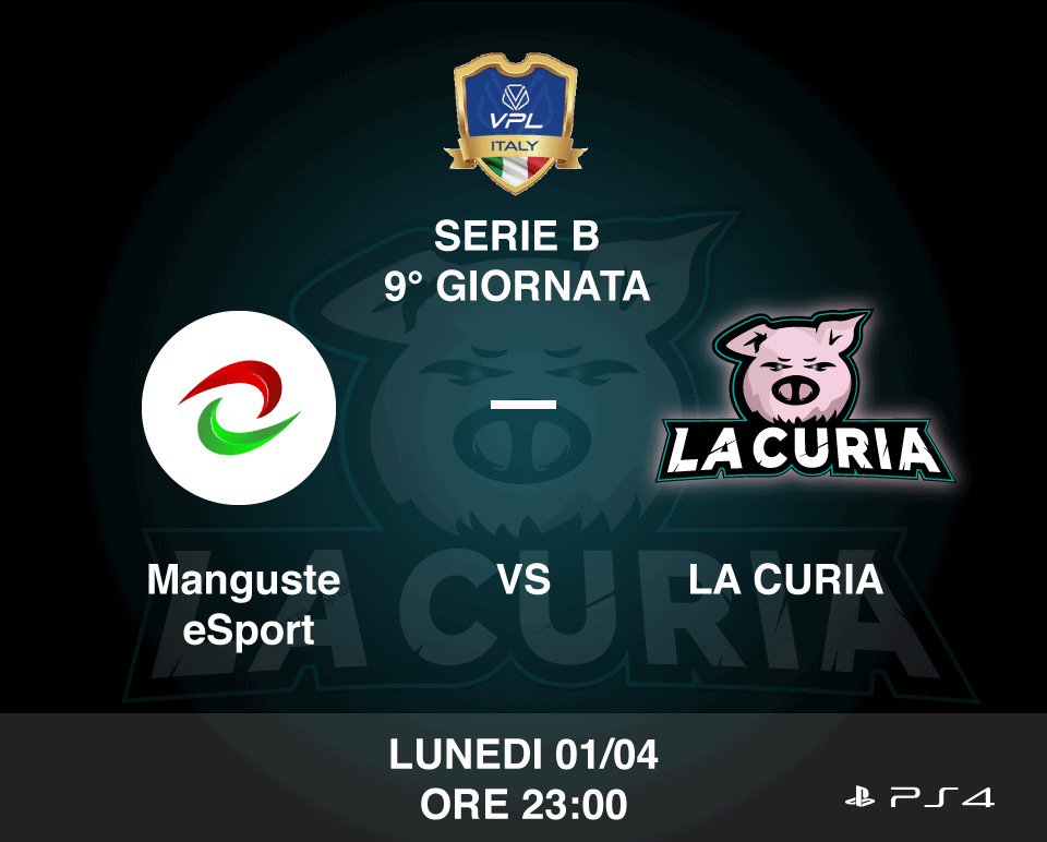 Realvalentino96's tweet photo. Nuova settimana, nuove sfide.
Appuntamento stasera ore 23.00 valido per la Serie B VPL.
@Manguste_eSport vs @ClubLaCuria 🐷
#acazzoduro #mesqueunclub https://t.co/Pm7rS5gV9u