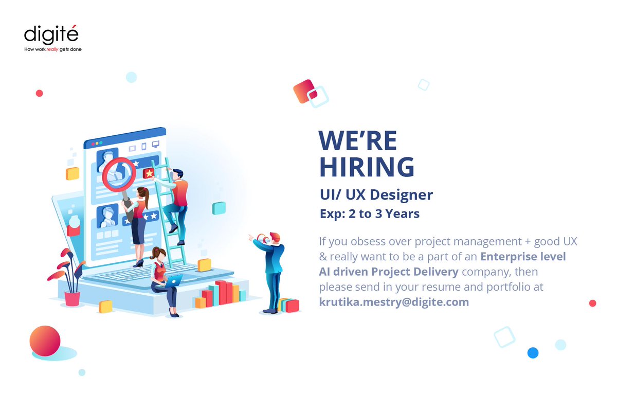 We are Hiring! Checkout: ow.ly/zmLN30ogOv8 for more info - #UXDesigner  #productdesign #ui #ux #jobopenings #interactiondesign #wireframes #uxdesign #productdesigners #designthinking #Digite