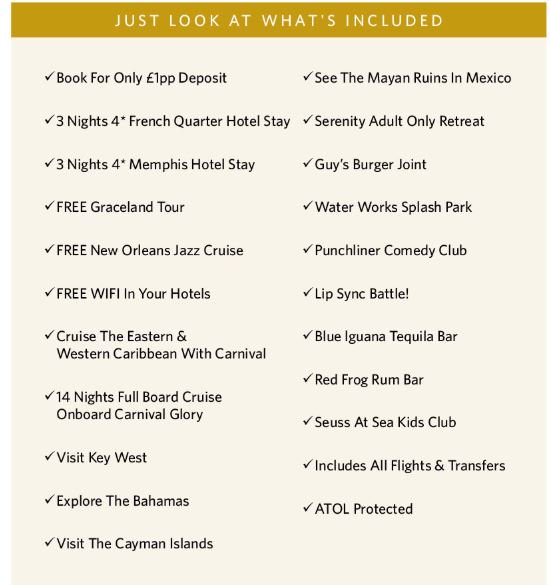 CruisingMeenan's tweet photo. IF YOU MISS THIS OFFER YOU REALLY ARE AN APRIL FOOL!!
 ⭐️2nd January 2020, inc flights from UK
 🤩3 nts in New Orleans, inc Paddles Boat and Jazz Tour
⚓️14 nts  Carnival Glory
🤩 3 nts in Memphis, inc Graceland Tour
Packages start from £1999 per person
Call 0333 300 2450 to book https://t.co/YNYLbyXrwx