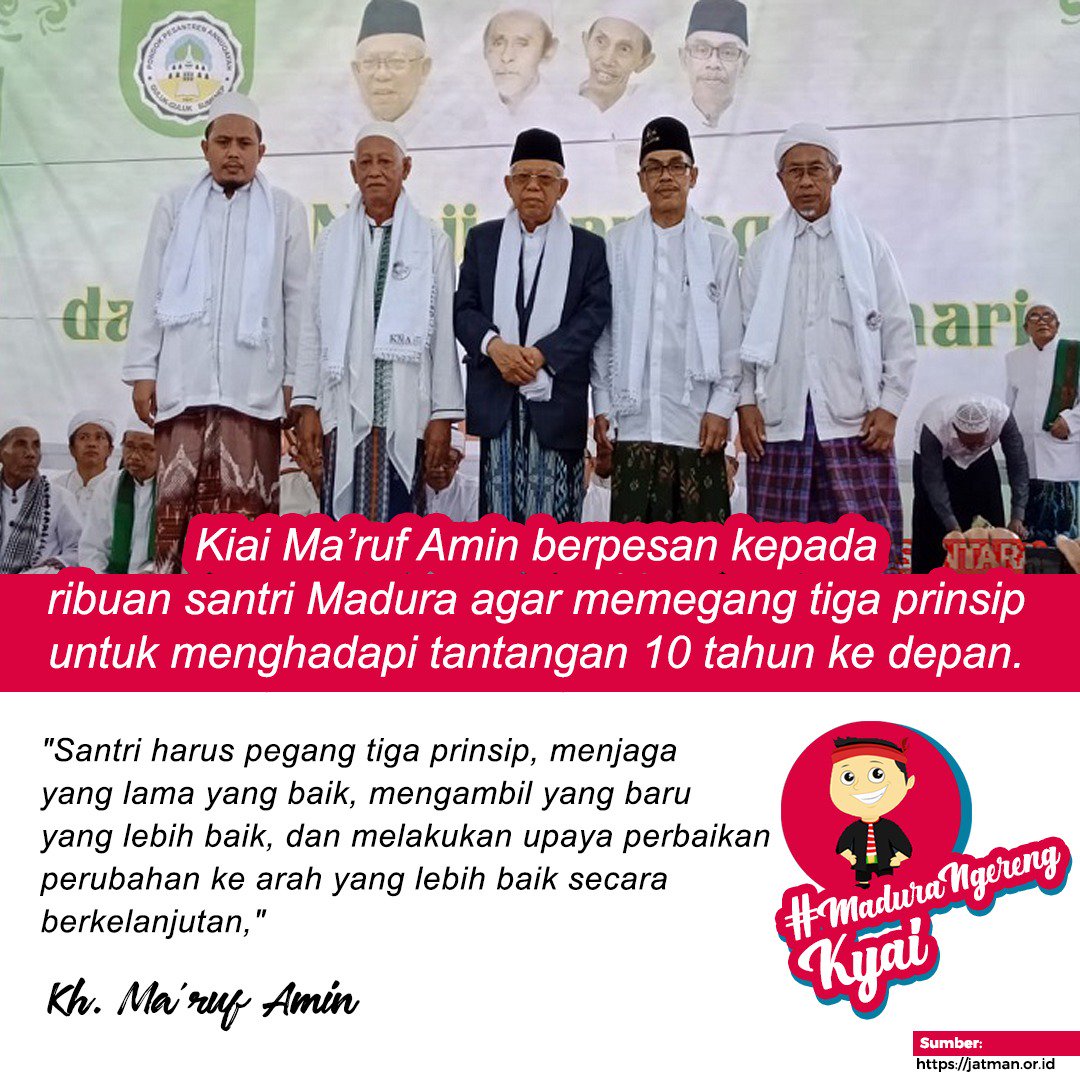 BagusMulyadi10's tweet photo. Tiga prinsip yg harus dimiliki para santri, lakukan yg terbaik untuk negeri ini
#MaduraNgerengKyai https://t.co/VueuVGBbXU