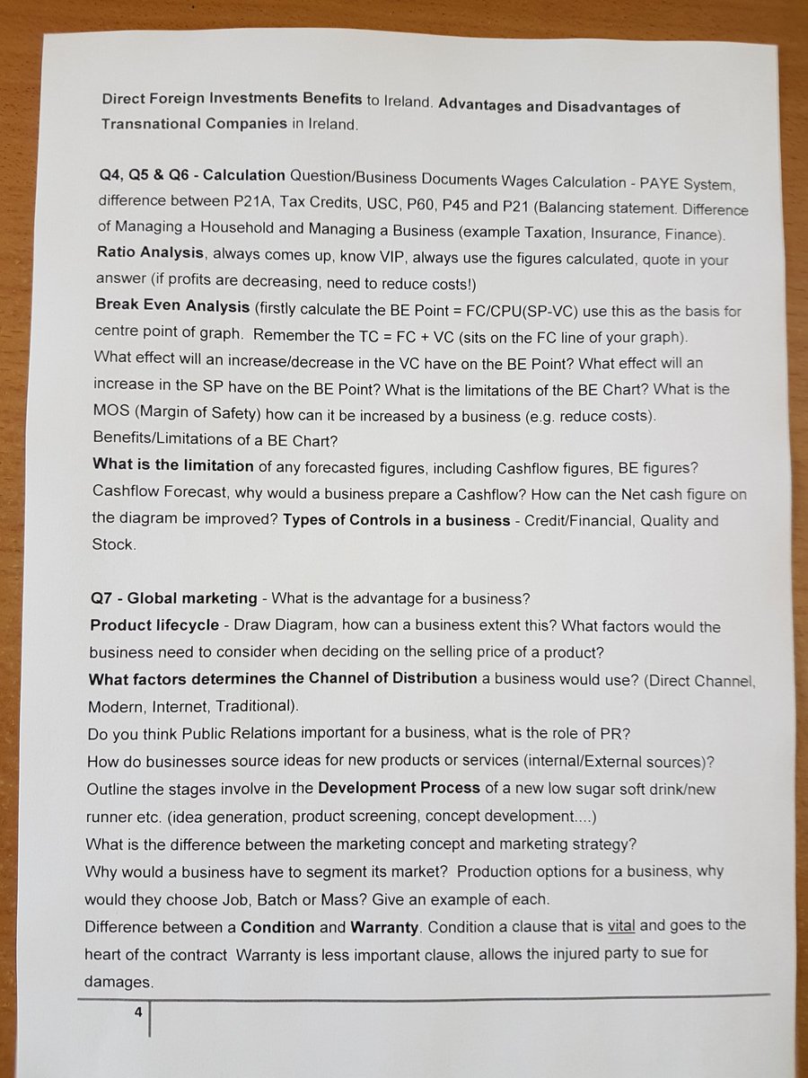 Topics for #revision #LC #Business #2019 @PDST @McHaleCaroline  please share if you think the attached is useful #Notes #MondayMotivation @toruairc @LeoHogan4 @CareersPortal @aontas page 5 on next tweet