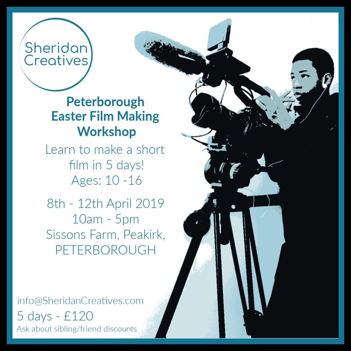SheridanCreate's tweet photo. A week left to book onto the filmmaking course! #peterborough @WeLovePeterboro @peterboroughsch @mumsofpeterboro @pboro4kidz @PeterboroBlogs @OakhamSch @market https://t.co/PxZgsUJp3A