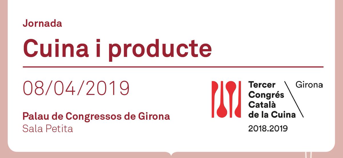 CongresCuinaGi's tweet photo. 🔜Falten 7 dies per la Jornada Cuina i Producte 

- Quan? 8/04/2019 9.30-14.30h
- On?  @palco_gi 
- Inscripcions: https://t.co/PQ8KVZWnb6

Us hi esperem! https://t.co/vEpyZvBGUS