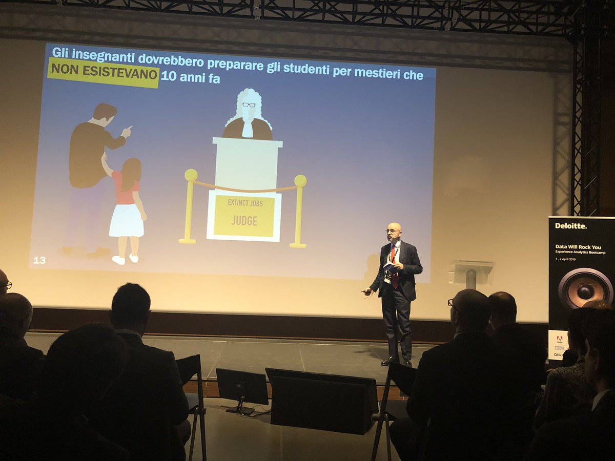 DeloitteItalia's tweet photo. L’insegnante cambia il suo ruolo e significato, da gestori dell’informazione a facilitatori dell’apprendimento.
@giannilostorto, General Manager @UniLUISS.
#DeloitteItaly #ExperienceAnalyticsBootcamp19 #EAB19 #DataManagement #ArtificialIntelligence #AdvancedAnalytics #DataScience https://t.co/6fk4YZvM9I