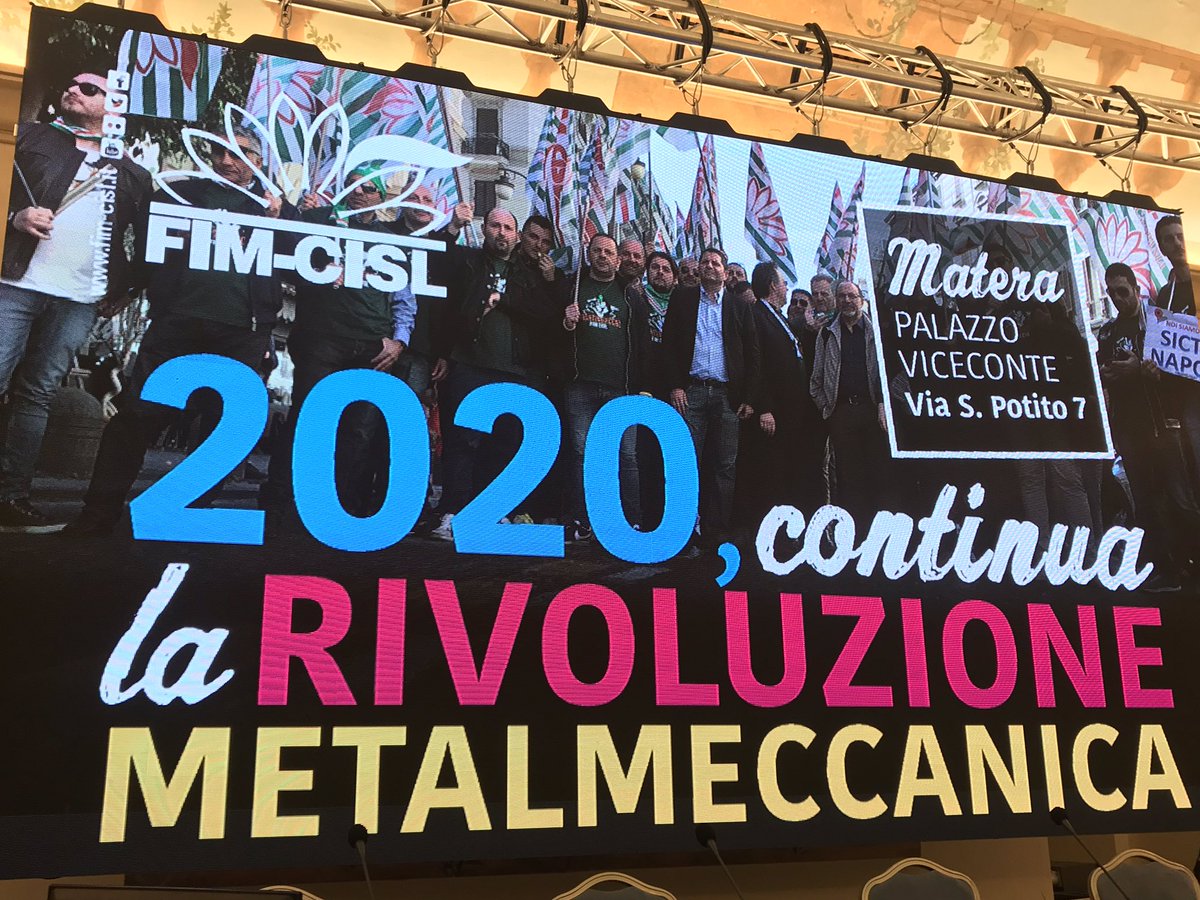 terraccianoFim's tweet photo. #Bentivogli a Matera la contrattazione deve riportare la democrazia sostanziale in azienda. Ricostruire legami tra le persone Se siamo il sindacato della partecipazione, come è la #Fim, lo dobbiamo fare a partire dalla gestione del lavoro in azienda #RivoluzioneMetalmeccanica https://t.co/HkWhkiTNwD