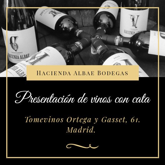 Te lo vas a perder? Cata-presentación nuevas añadas de #Vino #haciendaalbae. A las 20.00 h en <a href="/TVOrtegayGasset/">Tomevinos OrtegayGasset</a> el 4 de #abril. #cata #presentacion