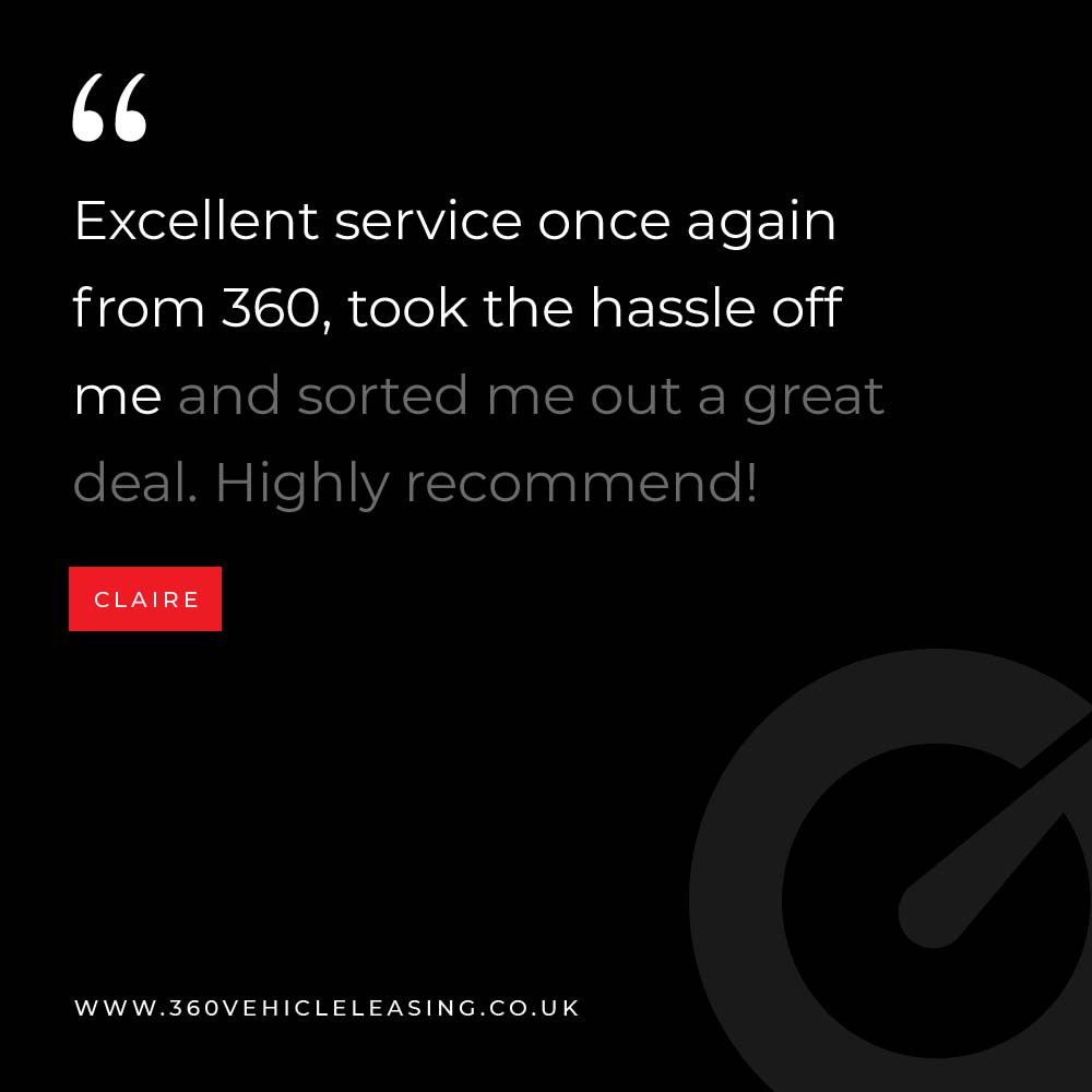 Thanks for the great review Claire 😄

See our latest offers now at 👉 360vehicleleasing.co.uk
#360VM