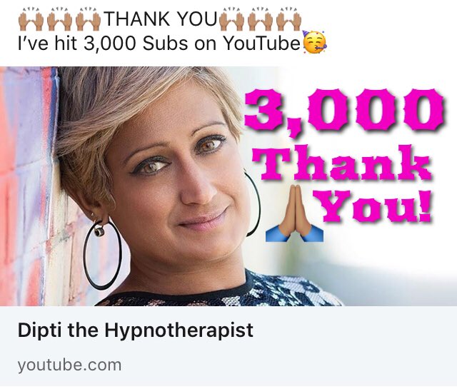 Dipnotherapy's tweet image. THANK YOU TO EVERYONE OF YOU 3,000 @YouTube SUBSCRIBERS! 🙌🏽🙌🏽🙌🏽

#milestone #threethousand #youtube #hypnotherapy

youtube.com/user/Dipnother…