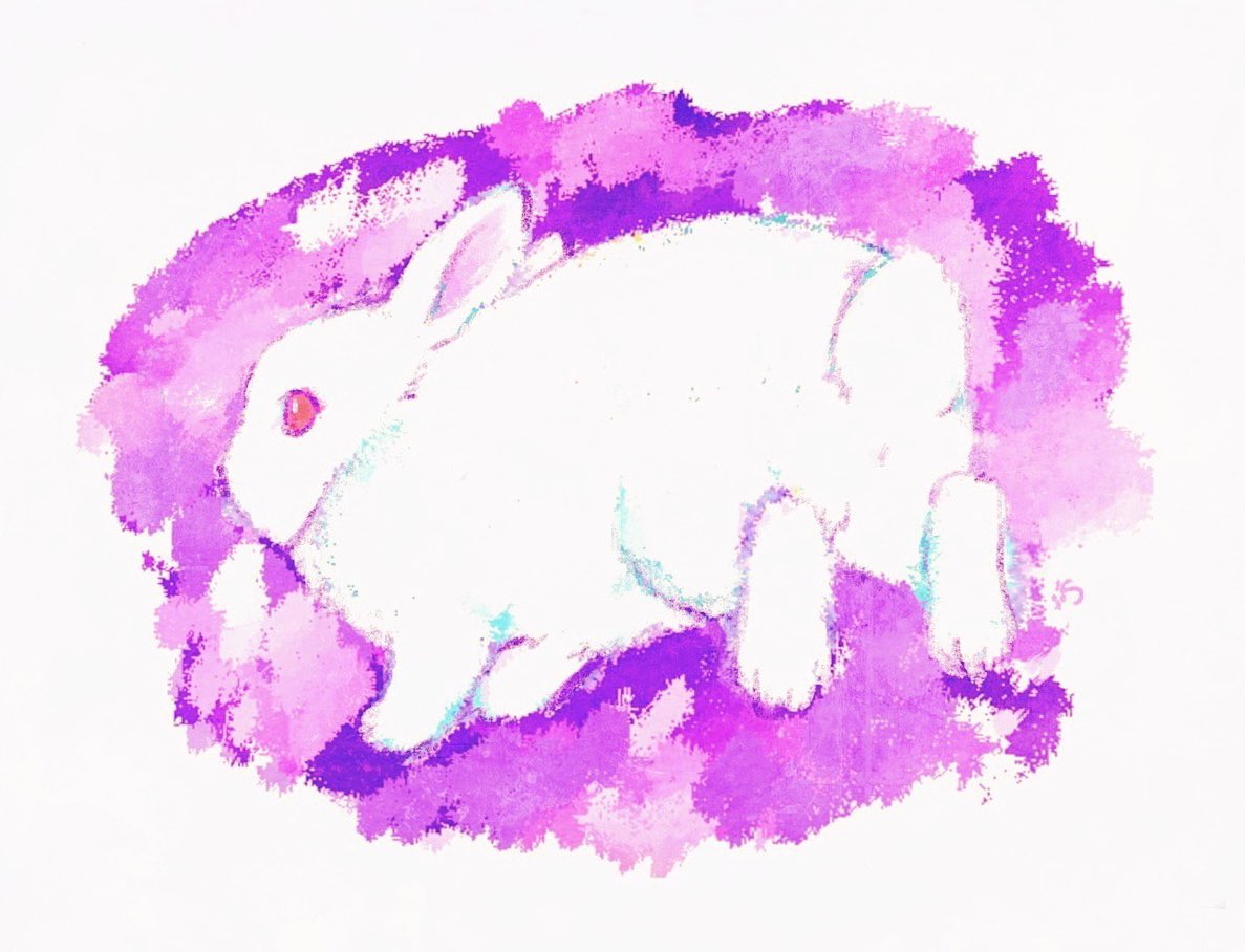 「4月2日 ピョンしてお尻が見えてるうさぎさんの絵 #coloringbook他 」|大賀一五🐰のイラスト