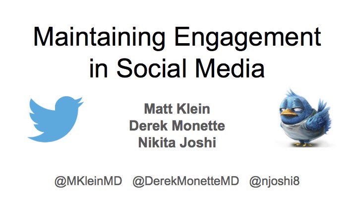 Starting off #CORDAA19 Day 2 with a talk on maintaining engagement in social media, with the amazing <a href="/njoshi8/">N.Joshi</a> &amp; @DerekMonetteMD