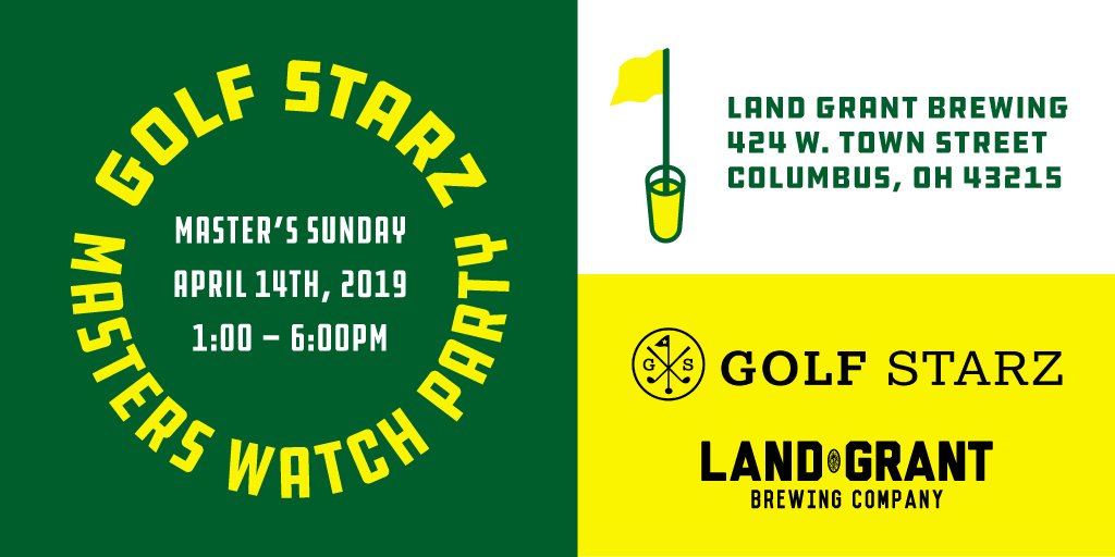 golf_starz's tweet photo. Join Golf Starz at @LandGrantBeer on Master’s Sunday in the tap room for some great golf and even better beer. Partial proceeds from beer sales will go to the @CourageAward scholarship. We will be handing out some free swag to anyone that finds us and says “Hello Friends” https://t.co/Z487yYz0oZ