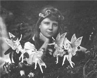 My other fav photographic tomfoolery is Frances Griffith &amp; her cousin Elsie’s photographic “proof” that fairies exist, 1917. For many this proved that fairies were real even Sir Arthur Conan Doyle author of Sherlock Holmes deduced this was genuine. #AprilFoolsDay #photohistory