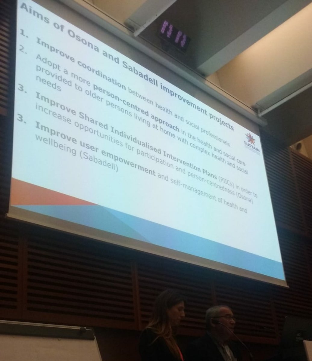 A GP from Sabadell and a geriatritian explain first hand their experience improving integrated care in the <a href="/SUSTAINeu/">SUSTAIN</a> workshop at #ICIC19 #ICIC2019 <a href="/JillianMR3003/">JR</a>