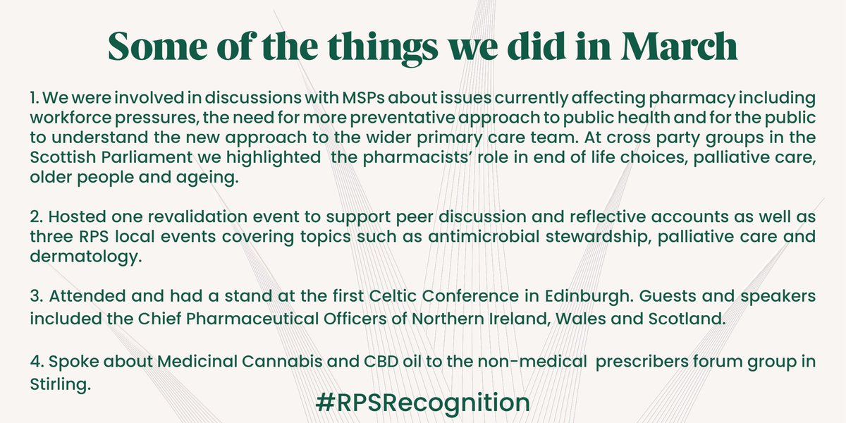 rcpharm_scot's tweet photo. As usual, at the start of each month, we are very excited to share with all of you some of the things we did in the past 30 days. #RPSRecognition https://t.co/q3VKjGzmwi