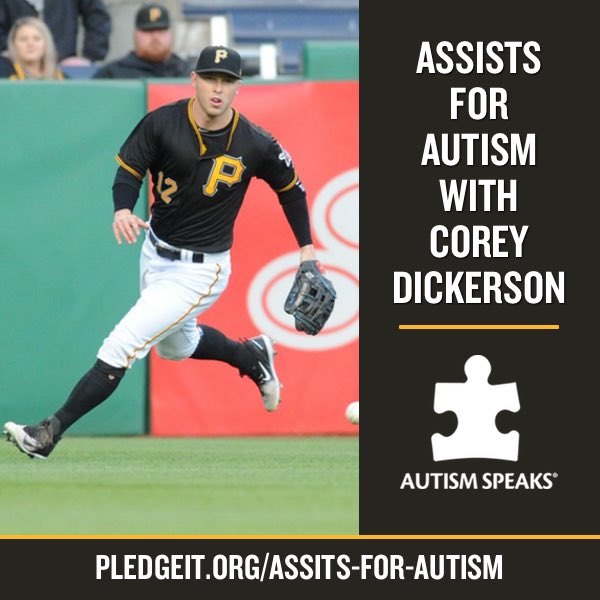 I will be working with Autism Speaks and the Pirates this season to help enhance the lives of those on the spectrum today and accelerating solutions for tomorrow. You can join my campaign “Assists for Autism” by going to my Pledge It page (link in bio) and donating to the cause.
