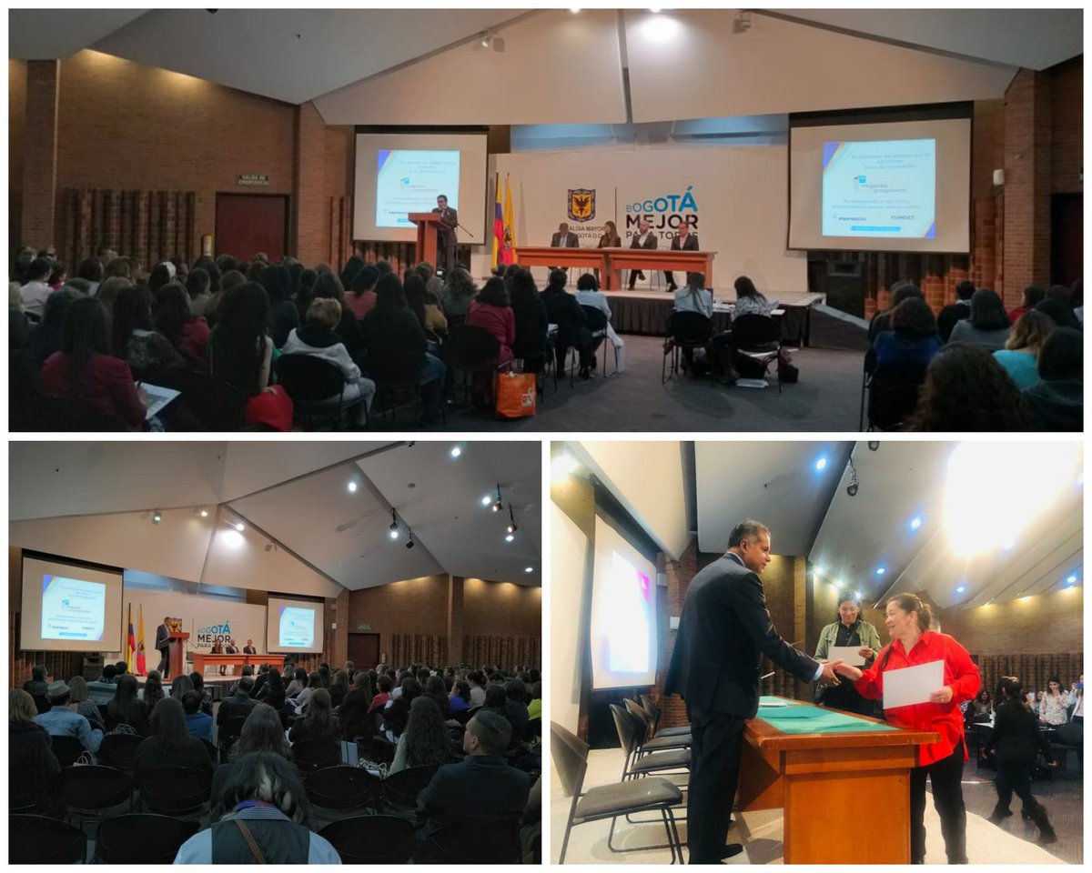 DesarrolloBta's tweet photo. #AEstaHora 150 mujeres emprendedoras se gradúan del programa Mujeres con Propósito en alianza con la @Bogota @Deseconomicobog @PepsiCo y FUNDES https://t.co/NIuiflHmHh