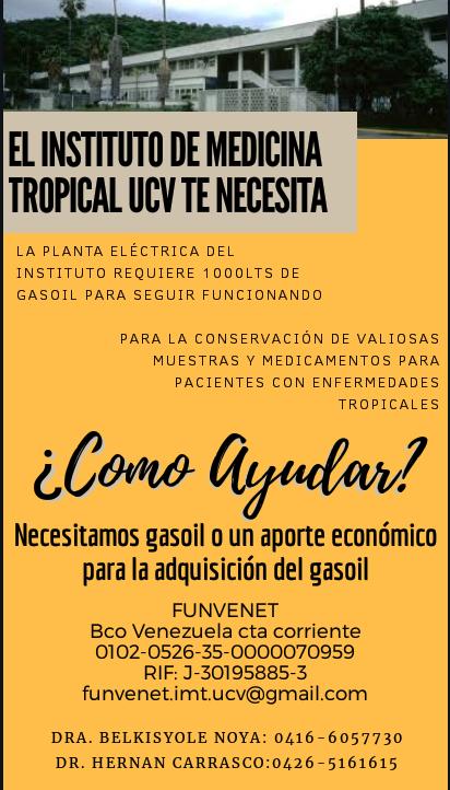 sheilarg's tweet photo. El Instituto de Medicina Tropical de la UCV solicita ayuda. 🙏 https://t.co/duipg35YBA