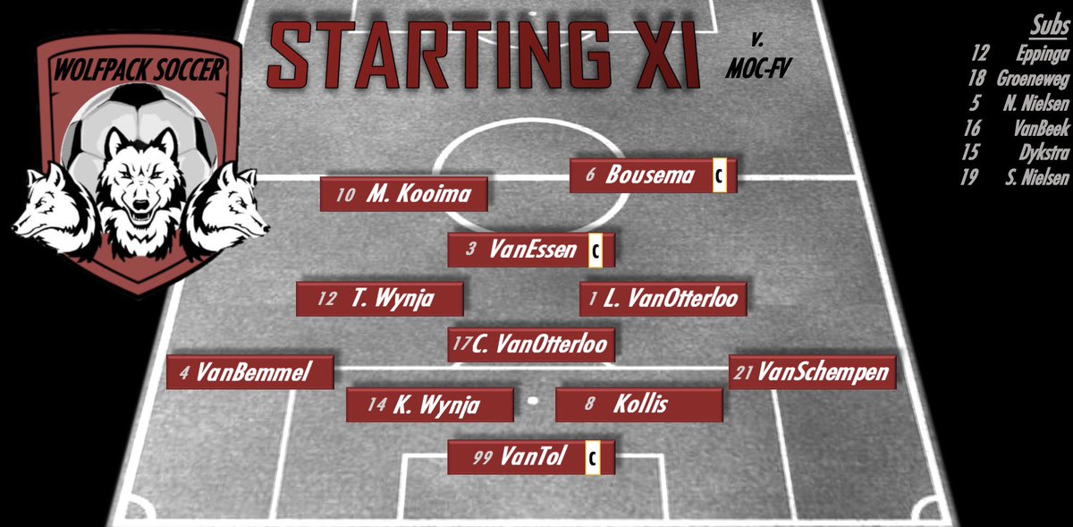 Finally... it’s GAMEDAY! 
Here is our Starting XI vs. <a href="/MOCFVSoccer/">MOCFV Dutch Soccer</a>