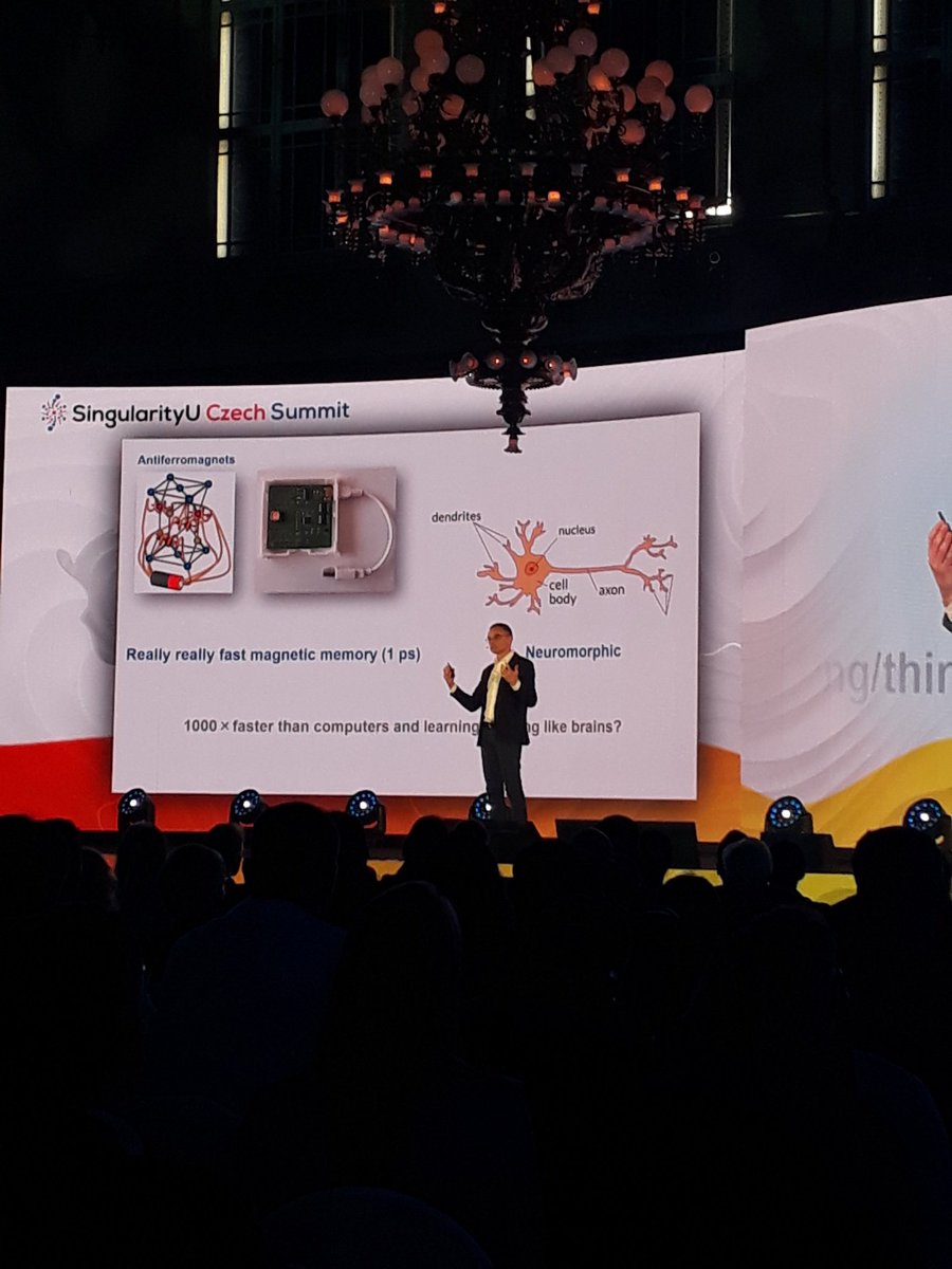 Tomáš Jungwirth a Czech physicist specialized in solid state physics speaks about #futureofphysics
New development from 2016 with #antiferromagnets enables reading/writing data in 1ps (pico second) 
#SUCzech #SUCzechSummit #innovation