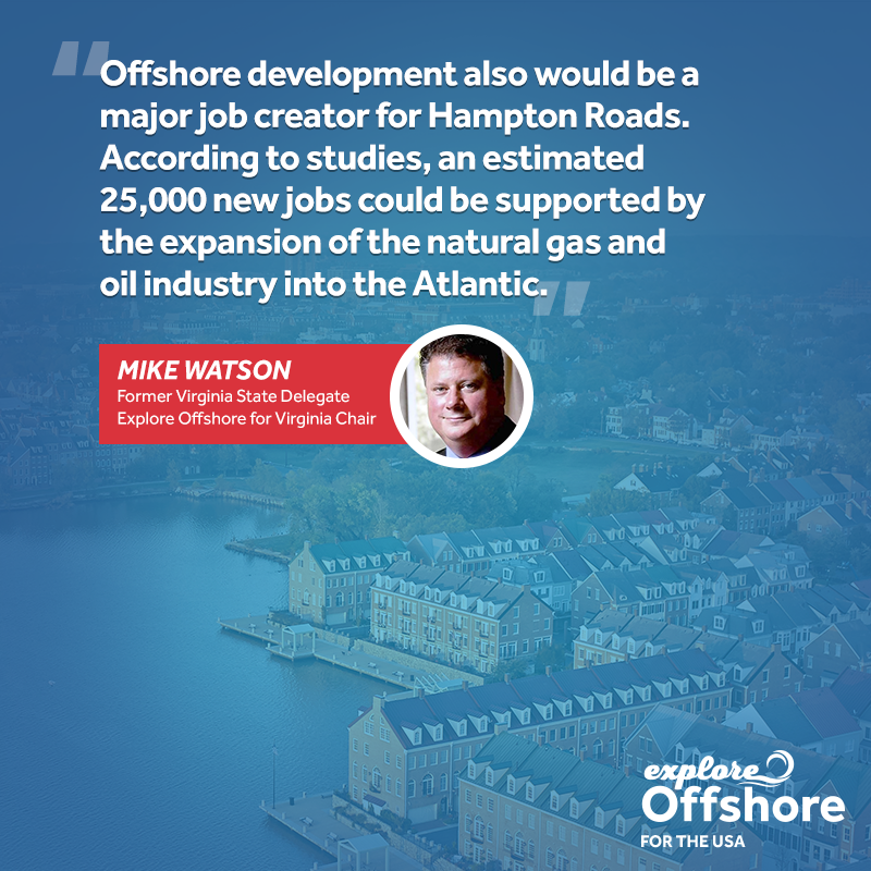 ExploreOffshore's tweet photo. Good news! Virginia’s coastal communities, such as Hampton Roads, could see new jobs &amp; infrastructure improvements if they embrace responsible offshore energy development.@MikeWatson_VA has the details: https://t.co/2AGWA3srEP https://t.co/kW05eArm1F