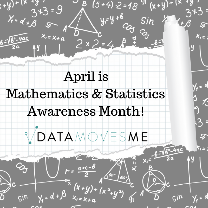 DataMovesHer's tweet photo. April is Mathematics &amp; Statistics Awareness month!  My biggest passion in life is learning all I can about these two subjects.  Who else loves math &amp; stats?
.
. https://t.co/9SLFLiWEha