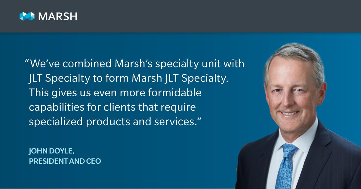 Today <a href="/MarshGlobal/">Marsh</a> announced that it has combined its specialty unit with JLT Specialty upon closing of the transaction between <a href="/MMC_Global/">Marsh & McLennan</a> and <a href="/JLTGroup/">JLT</a>. Learn more now: marsh.com/us/about-marsh… #OneMMC