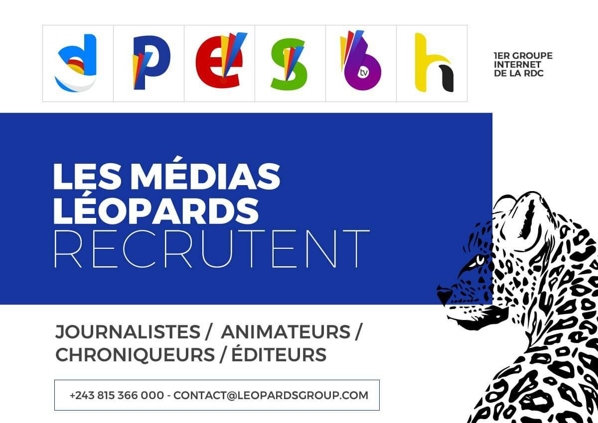 GroupLeopards's tweet photo. Le Groupe recrute des journalistes correspondants à travers la #RDC.  Prière de nous contacter aux coordonnées ci-dessous. https://t.co/aj1RgmOvJj