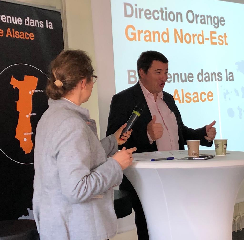 LaurentVitoux's tweet photo. De #Dunkerque à #Macon, De #Berck à #Strasbourg, notre nouvelle Direction #OrangeGrandEst rassemble la complémentarité des compétences de 10000 salariés au service de la variété de nos clients et de nos territoires ! #Agilité #ExperienceCient #Proximité https://t.co/9yB2ddiEmV