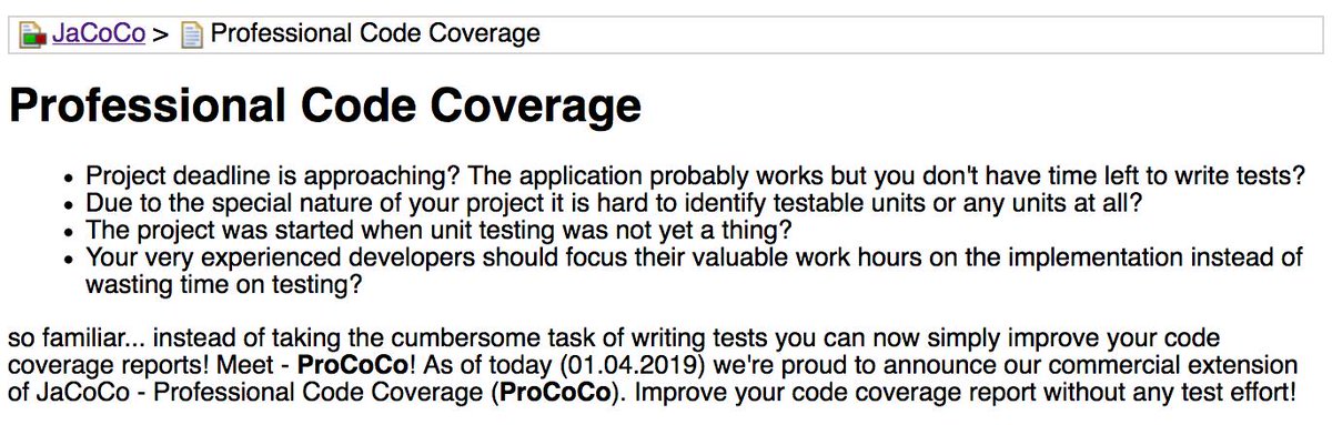marcandsweep's tweet photo. +++ BREAKING NEWS +++ After a decade of working on FOSS #JaCoCo we're proud to announce today: #ProCoCo - Professional Code Coverage. Improve your coverage reports without expensive tests! #qualityatscale
Please find all details here and spread the word!
https://t.co/1I9gF7X47C https://t.co/SwnZXIH9WF