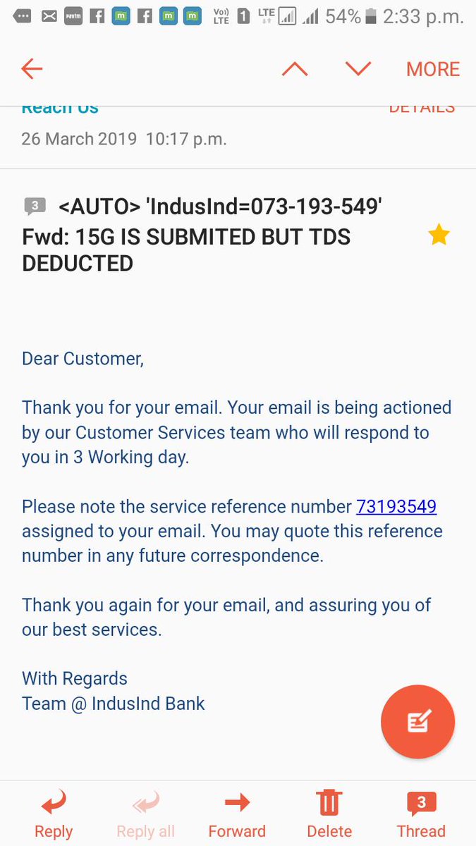 shah Prerak (@prerak51) on Twitter photo Very poor service by INDUSIND bank. I have registered complaint on 26-3-19 but still complaint is not resolved by bank. <a href="/MyIndusIndBank/">IndusInd Bank</a> Very poor service by INDUSIND bank. I have registered complaint on 26-3-19 but still complaint is not resolved by bank. <a href="/MyIndusIndBank/">IndusInd Bank</a>