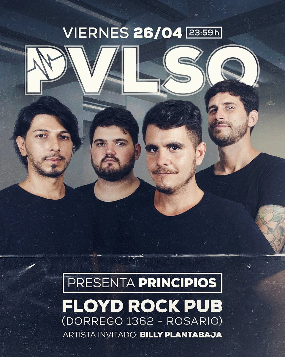 Rosario! El 26/04 vamos a tocar todo el disco "Principios" oficialmente en nuestra ciudad! 
La cita es en @floydrockpub!

📌Conseguí anticipadas en Donington (Sarmiento 930), Rosario shopping store (Mitre 960, Local 16) y en Domo Sala (Sarmiento 1184)