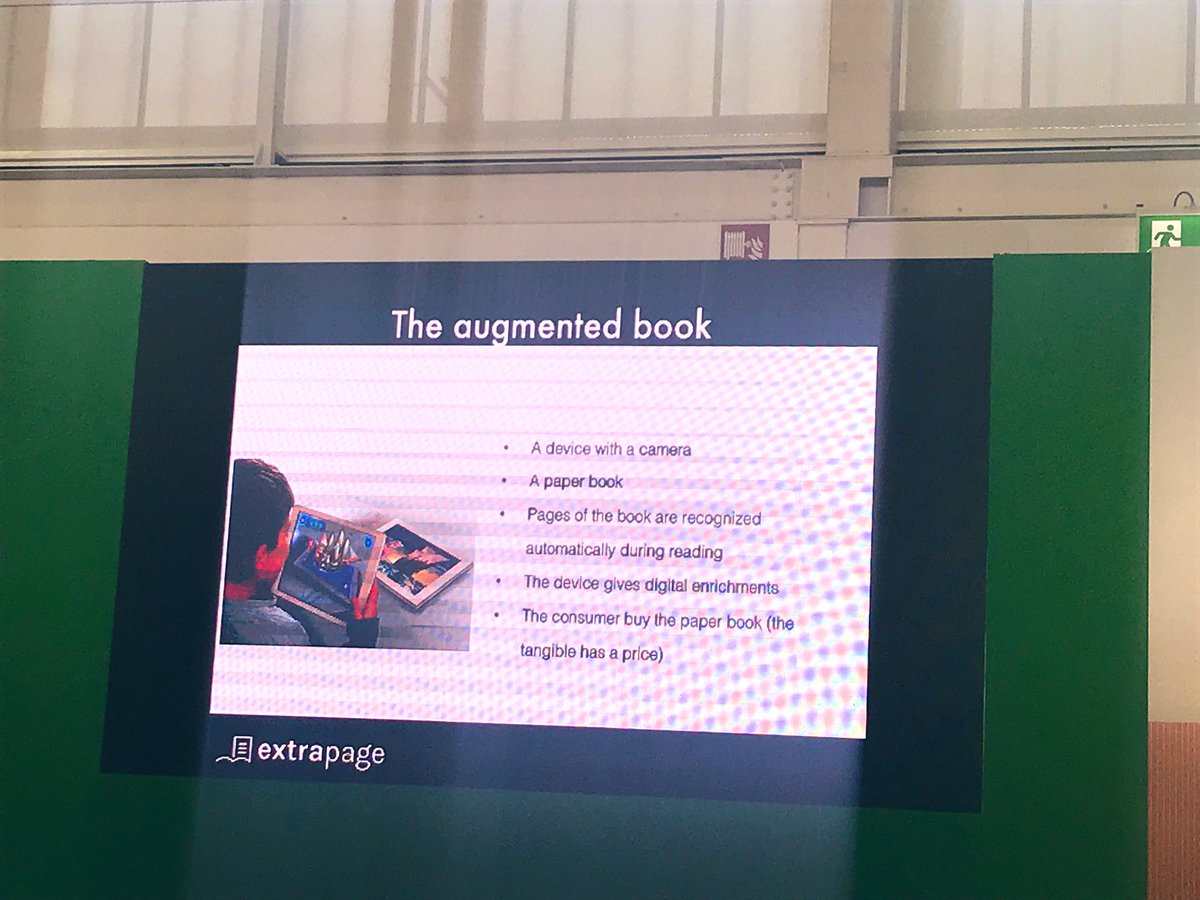 Hands-free #augmentedreading- presenting <a href="/extrapageFR/">extrapage</a> , a unique look at all the possibilities and links between books, #AugmentedReality and app. Speaker: Adrien Piffaretti #bcbf2019 #bologna