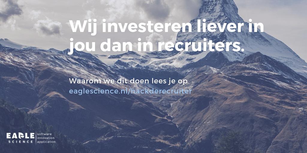 EaglescienceBV's tweet photo. Dit is onze reactie op de gekte op de arbeidsmarkt https://t.co/xBb6voqzHf #HackdeRecruiter #careers #employment #growwithus #joinourteam #IT #software #coding #innovation #programming #engineering #devops https://t.co/4o5VcdYaL9