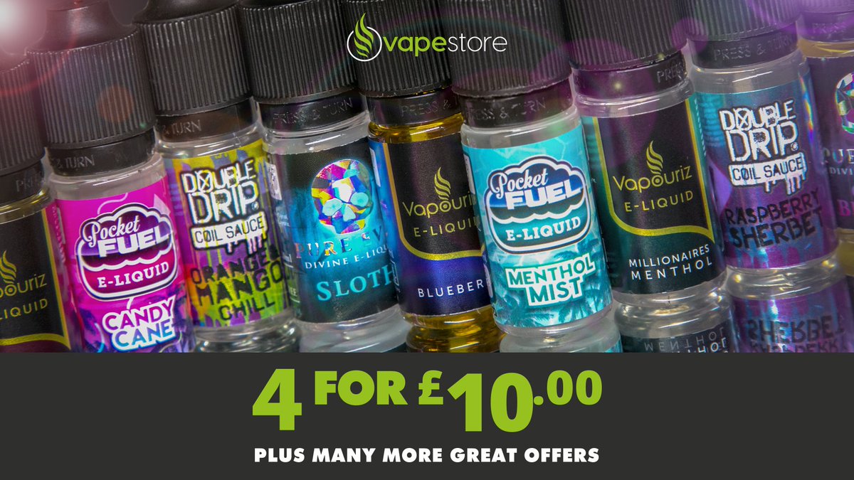 DeverillService's tweet photo. It's no #AprilFools 10ml liquids are 4 for £10 all day every day. Stay tuned for more fantastic deals during #VApril We are open until 9PM everyday #vape #vaping #vapeshop #vapelife #LongbridgeDeverill https://t.co/PoSzS6nlhe