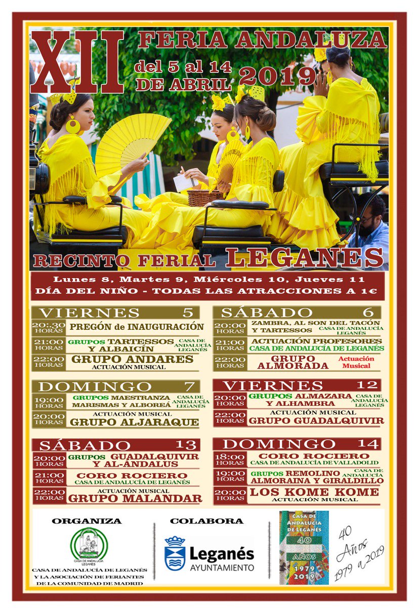 💃🏽La alegría y el color de Andalucía llegan a Leganés con la XII edición de la #FeriaAndaluzaLeganés a partir del viernes 5 🕺🏽💚🎤
leganes.org/portal/contene…