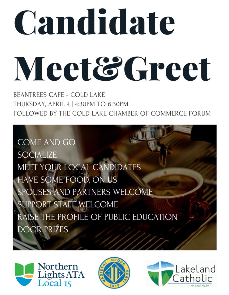 Come join us and <a href="/NLATA15/">Northern Lights ATA Local #15</a> on Thursday. <a href="/albertateachers/">Alberta Teachers' Association</a>