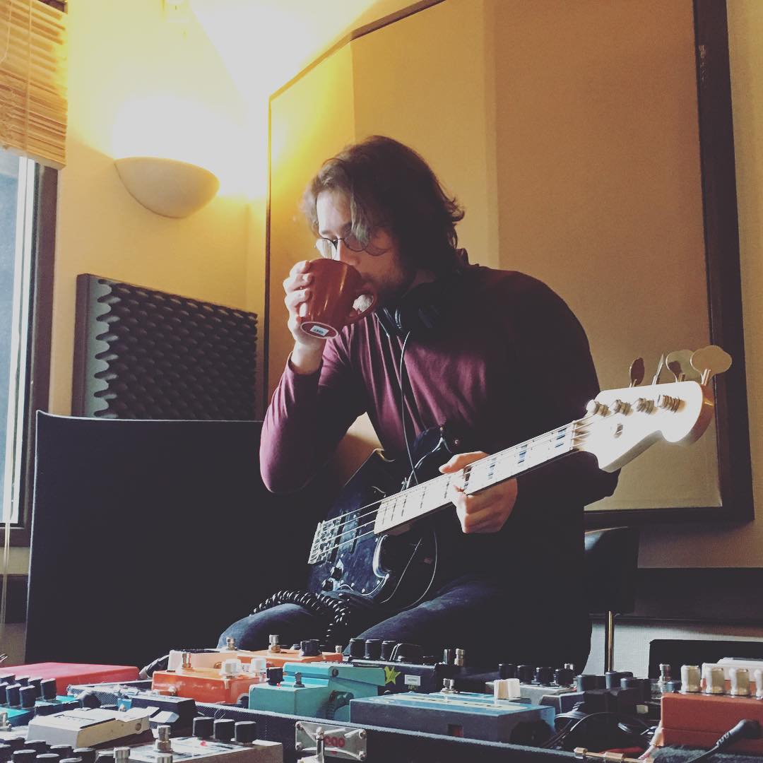 Shane limbering up for some Bass takes back in November........ 🎸☕️🎸