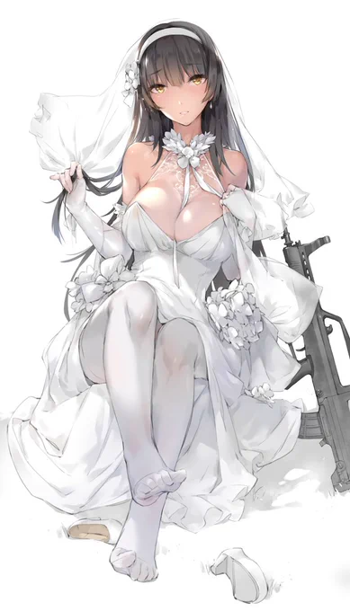 95式婚紗 勿忘我 #少女前線 #少女前线 #95式自動歩槍 #QBZ-95(少女前線) #95式 #ウェディングドレス  