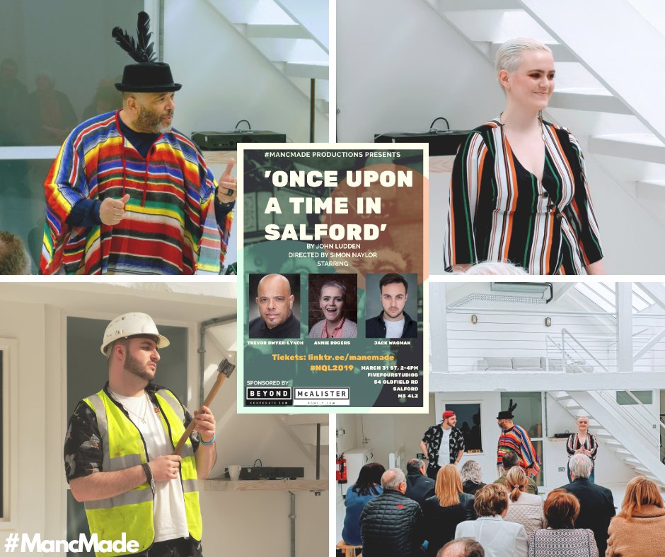 mancmadeprod's tweet photo. Our first production, "Once Upon a Time in #Salford", by @Johnludds, premiered @fivefourstudios yesterday. Directed by @Simon_Naylor, starring @DwyerLynch, @rogerth4t_ & @wagman_jack. Brilliant performances, full house & great feedback..#MancMadeProd is up & running 👍 #MancMade https://t.co/W8Mg88hGiN