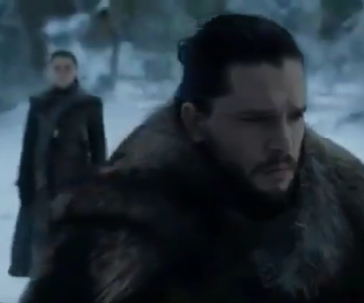 ThronesUpdates's tweet photo. First look of Arya Stark and Jon Snow in a scene together since Game of Thrones season 1! 👀 https://t.co/9gyZ0IBJhL